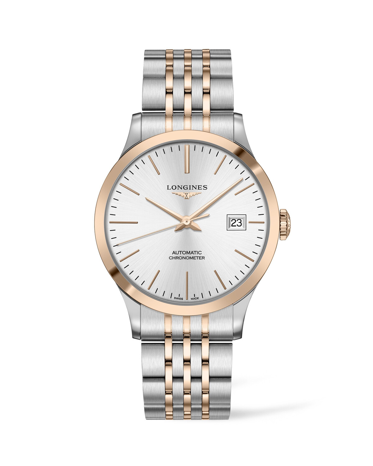 Record Silver Dial 40MM 18KT Cap Automatic L28215727