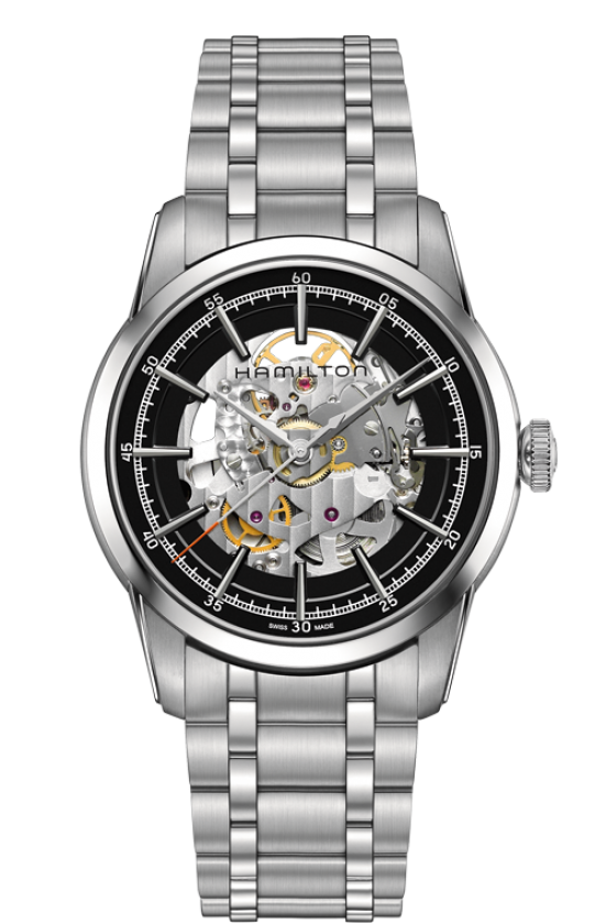 American Classic Railroad Skeleton Black Dial 42MM Automatic H40655131