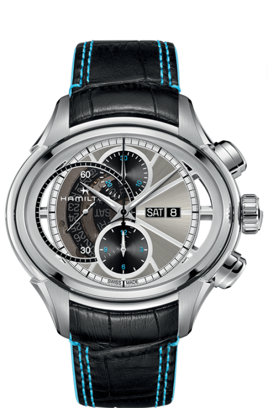 Jazzmaster Face 2 Face II Silver Dial 15MM Automatic Chrono H32866781