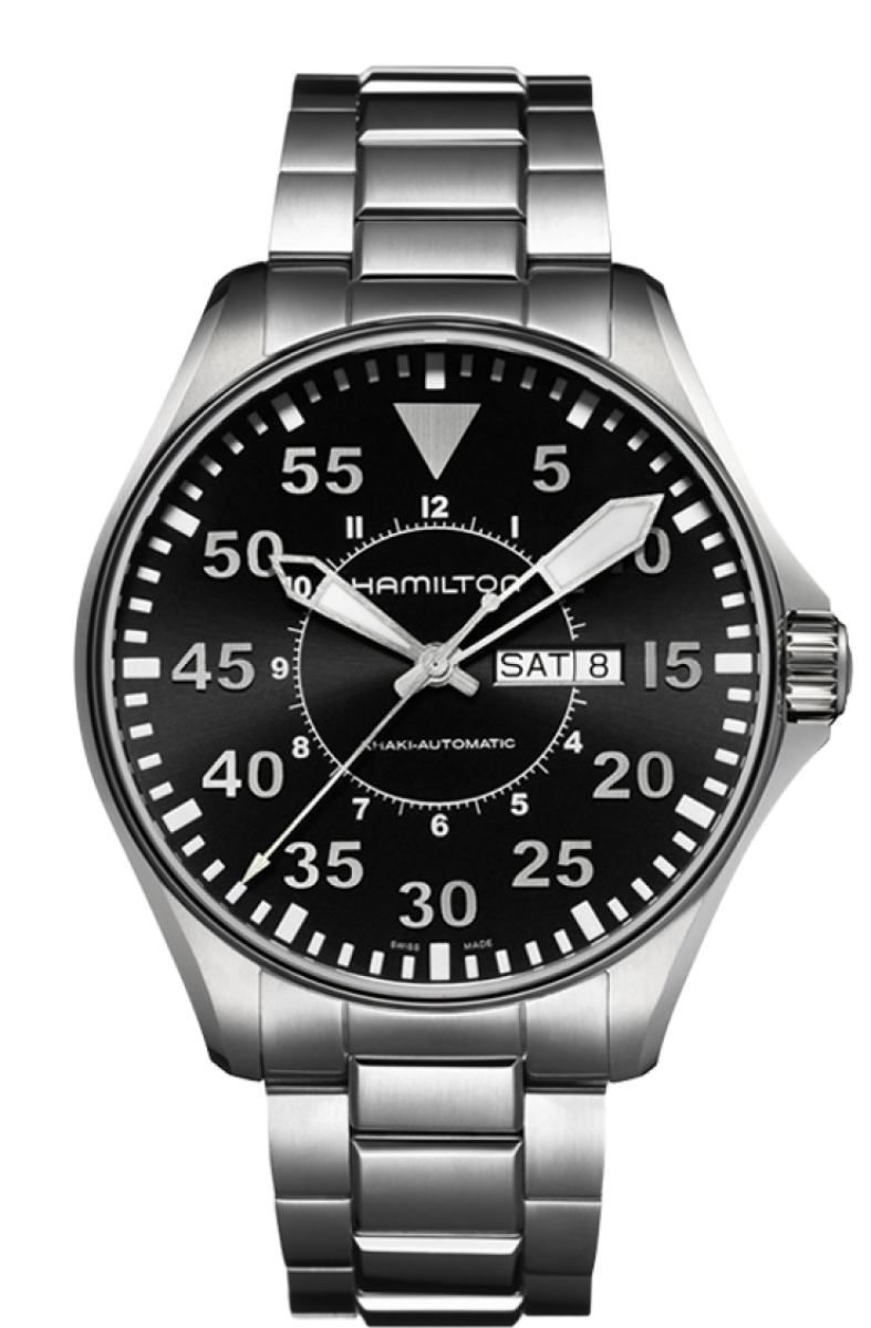 Khaki Aviation Black Dial 46MM  Day Date Automatic H64715135