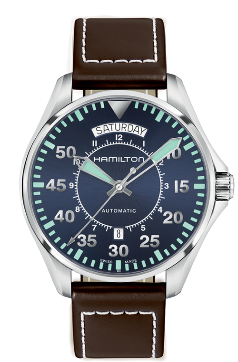 Khaki Aviation Blue Dial 42MM Day Date Automatic H64615545