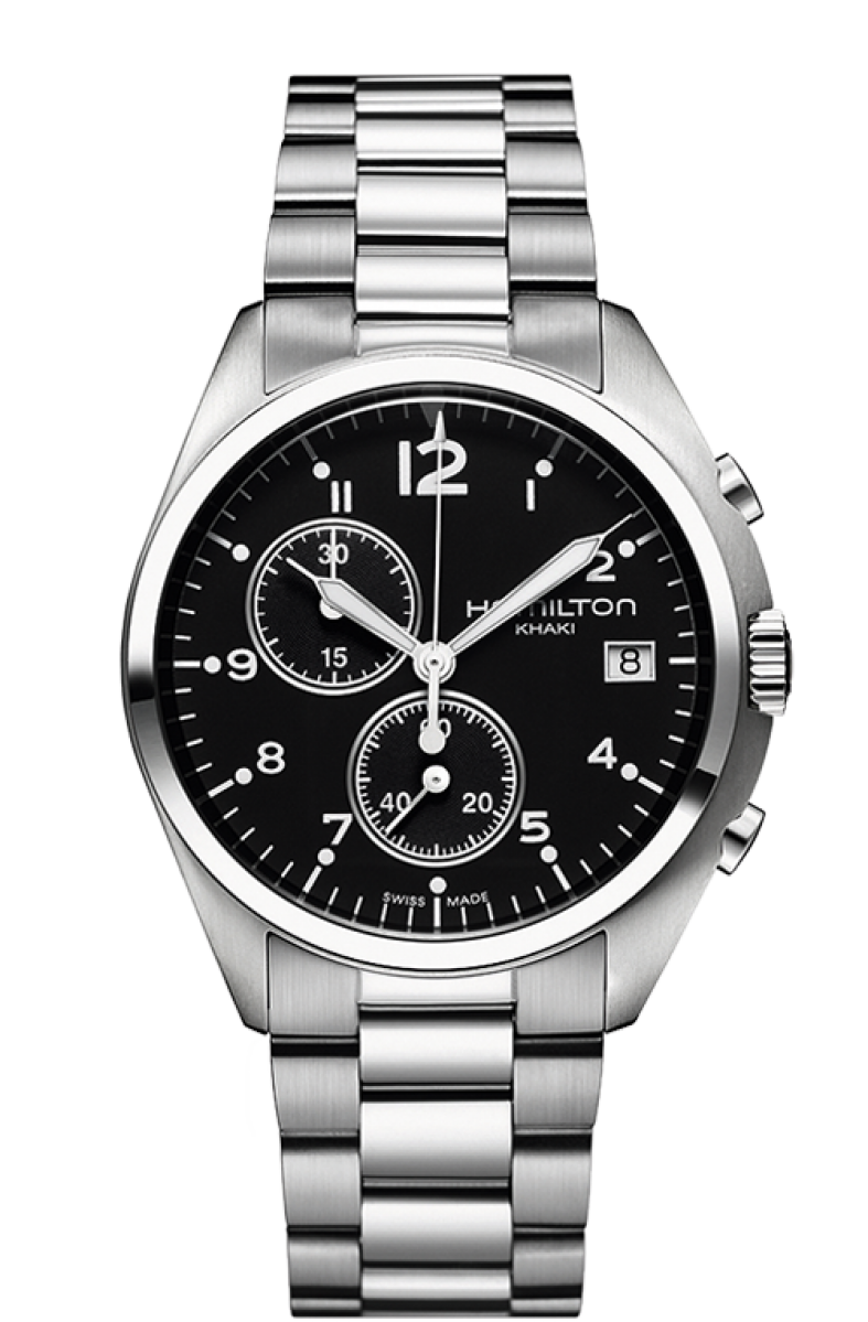 Khaki Aviation Black Dial 41MM  Pilot Pioneer Chronograph Quartz H76512133