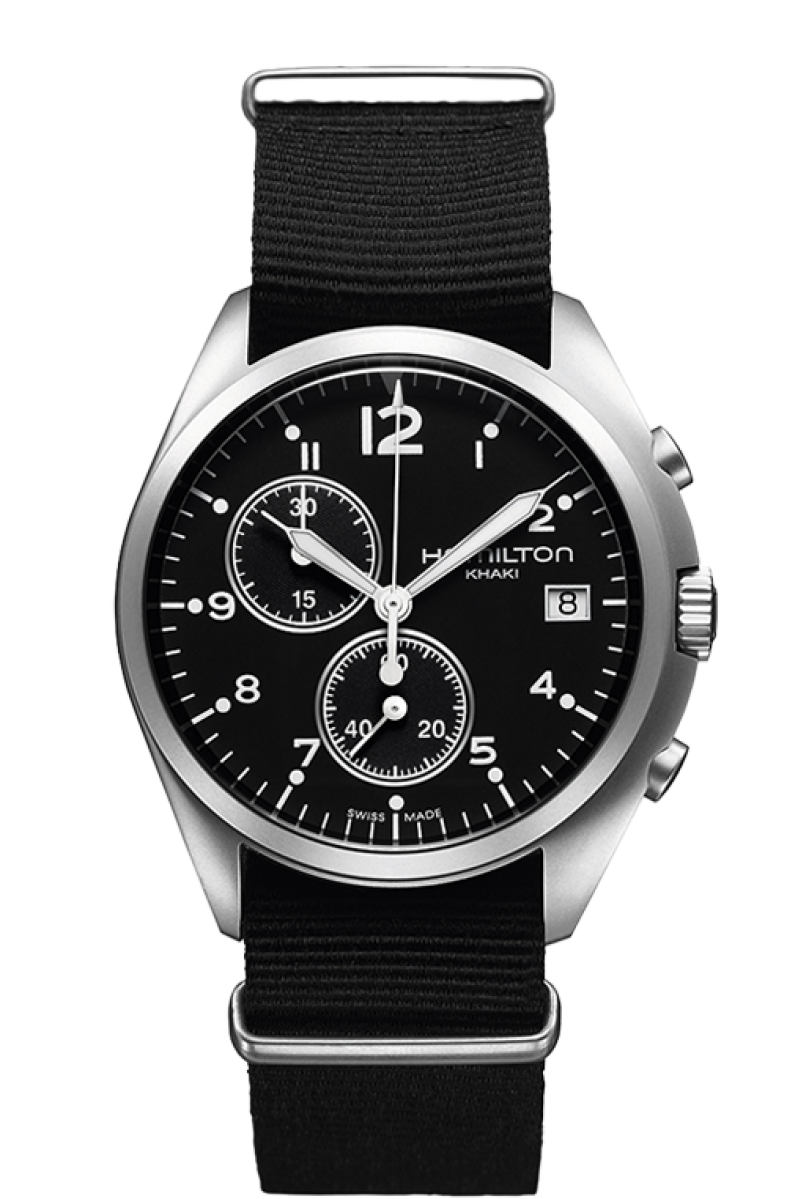 Khaki Aviation Black Dial 41MM  Pilot Pioneer Chronograph Quartz H76552433