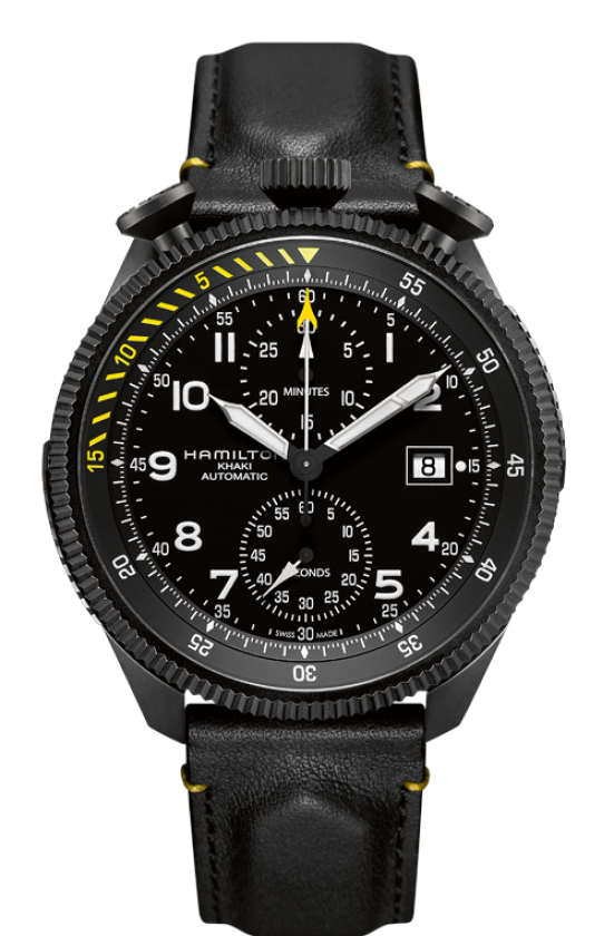 Khaki Aviation Black Dial 46MM Takeoff Automatic Chronograph H76786733