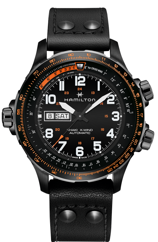 Khaki Aviation Black Dial 45MM X-Wind Day Date Automatic H77785733