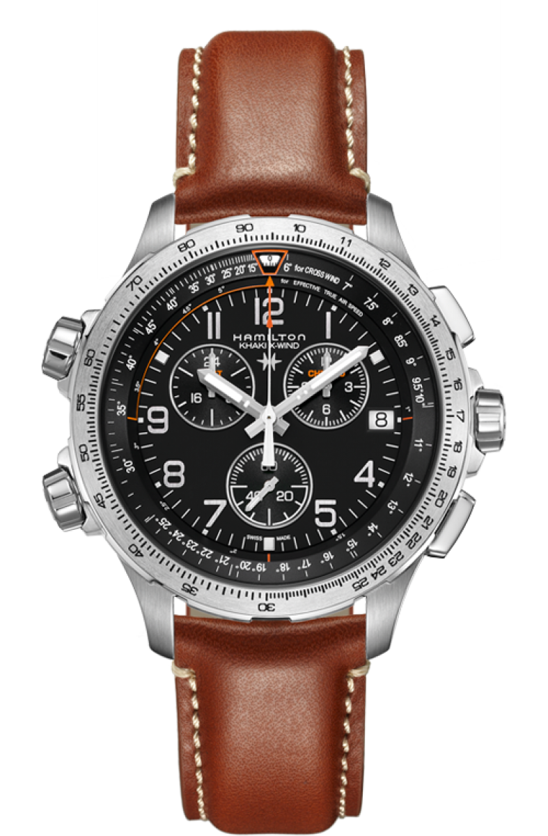 Khaki Aviation Black Dial 46MM X-Wind GMT Chronograph Quartz H77912535