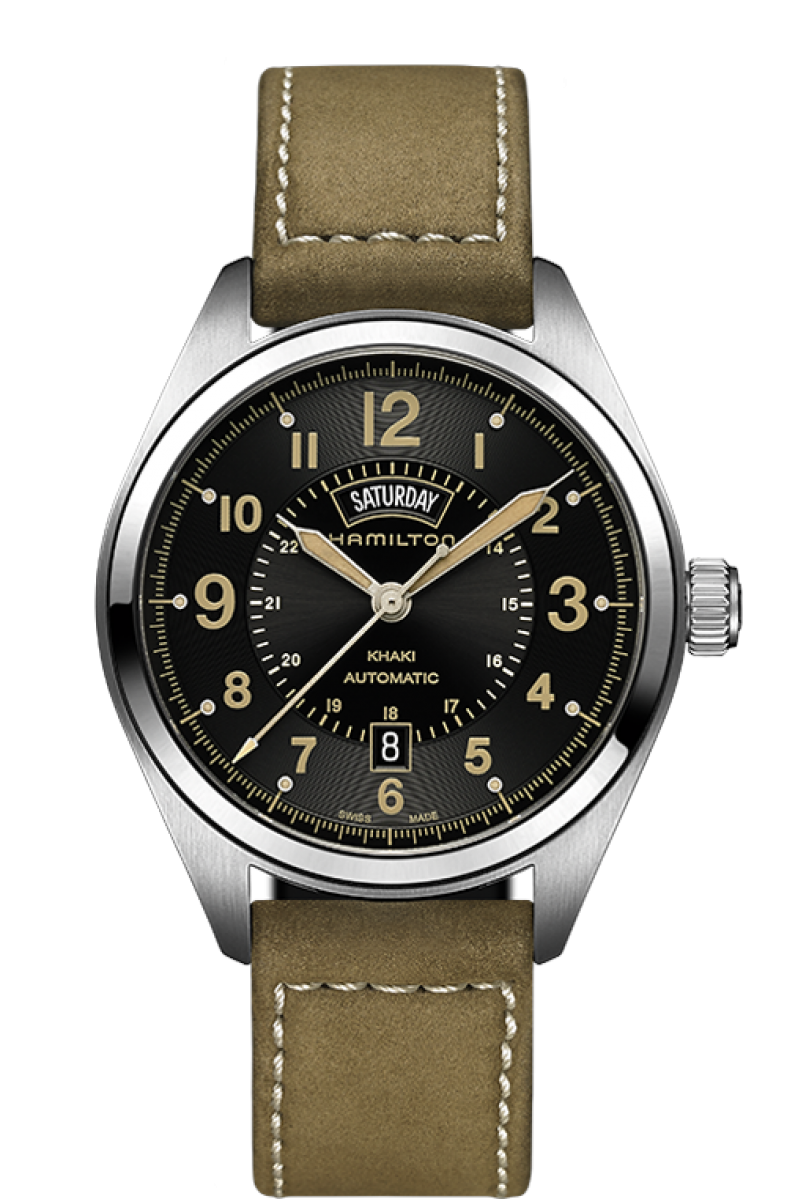 Hamilton khaki field day date black deals