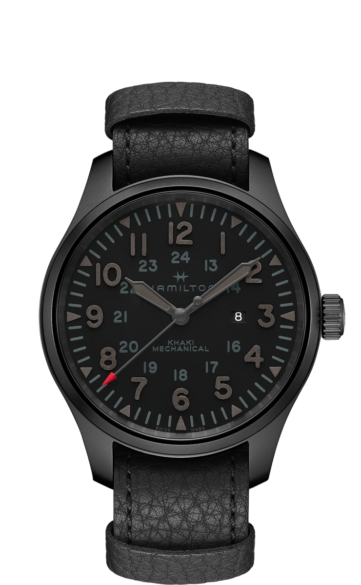 Khaki Field Black Dial 50MM Mechanical H69809730