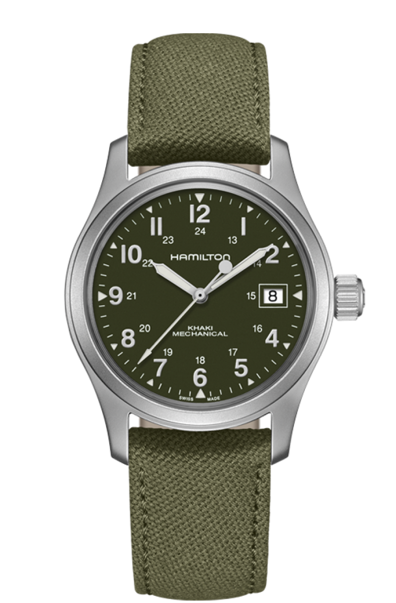 Hamilton Khaki Field Mechanical Stainless Green Dial Watch H69439363