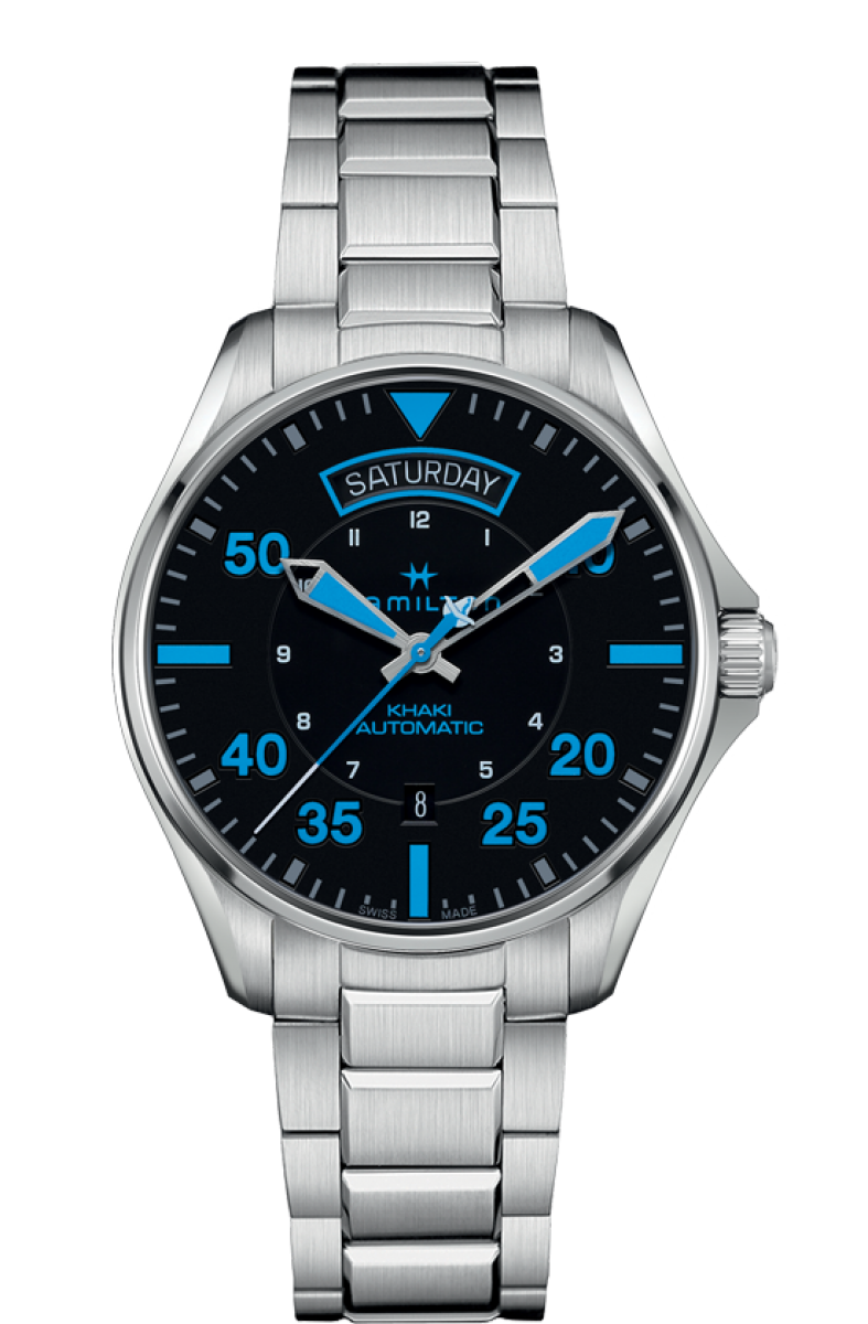 Khaki Pilot Black Dial 42MM Day Date - Air Zermatt Automatic H64625131