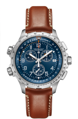 Khaki Aviation Blue Dial 46MM X-Wind GMT Chronograph Quartz H77922541