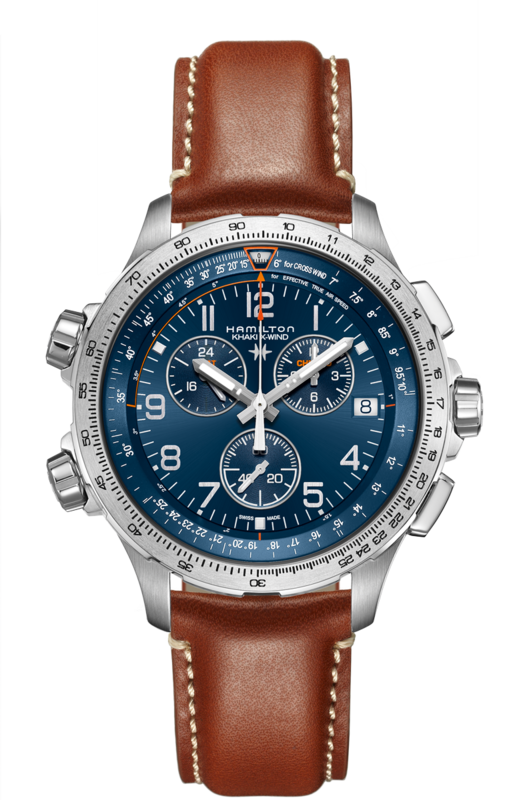 Khaki Aviation Blue Dial 46MM X-Wind GMT Chronograph Quartz H77922541