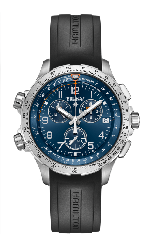 Khaki Aviation Blue Dial 46MM X-Wind GMT Chronograph Quartz H77922341