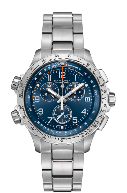 Khaki Aviation Blue Dial 46MM X-Wind GMT Chronograph Quartz H77922141