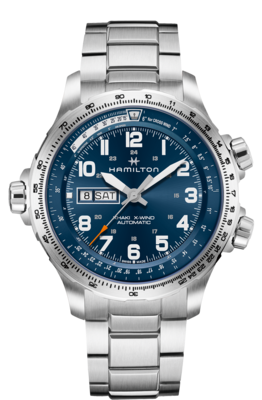 Khaki Aviation Blue Dial 45MM X-Wind Day Date Automatic H77765141