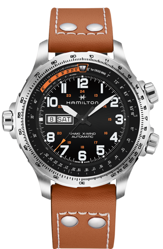 Khaki Aviation Black Dial 45MM X-Wind Day Date Automatic H77755533