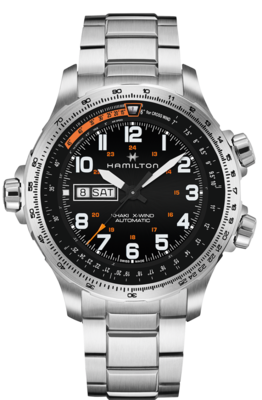 Khaki Aviation Black Dial 45MM X-Wind Day Date Automatic H77755133