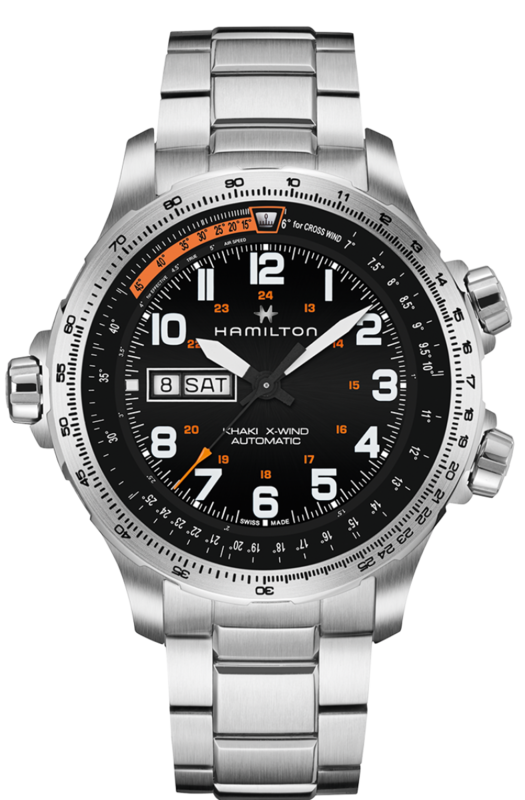 Khaki Aviation Black Dial 45MM X-Wind Day Date Automatic H77755133