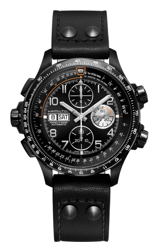 Khaki Aviation Black Dial 45MM X-Wind Automatic Chronograph H77736733