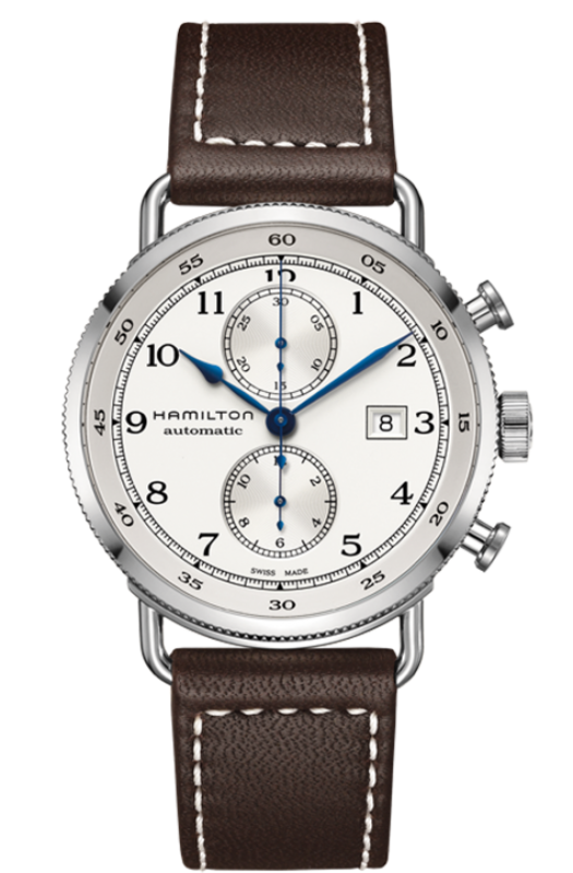 Khaki Navy Pioneer Silver Dial 44MM Automatic Chronograph H77706553