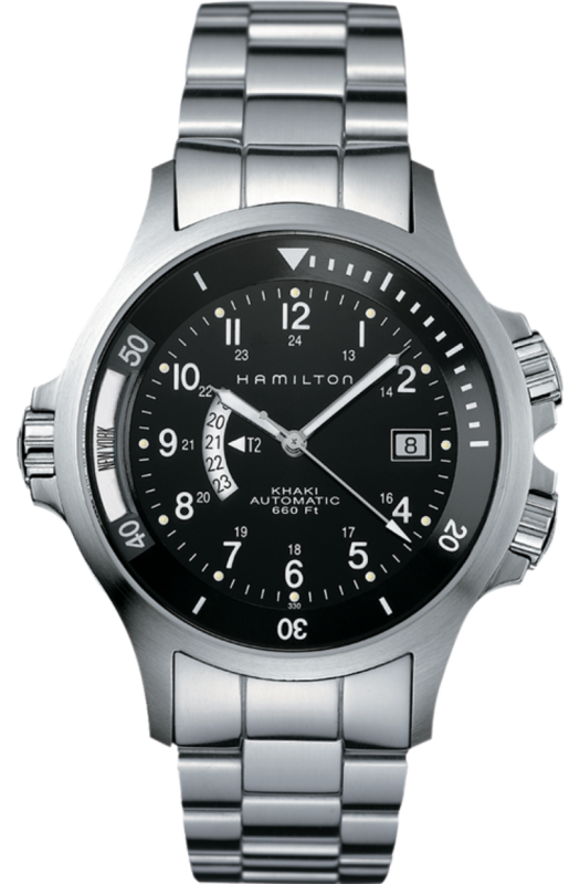 Khaki Navy GMT Black Dial 42MM Automatic H77615133