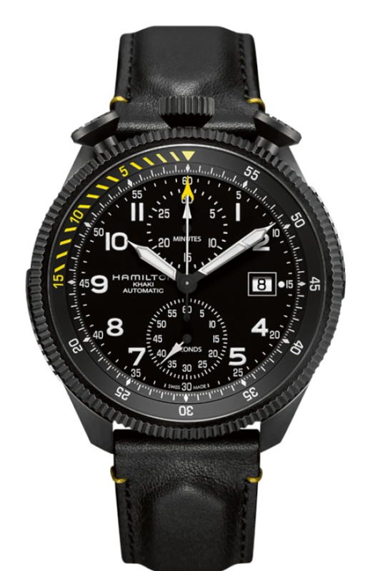 Khaki Aviation Black Dial 46MM Takeoff Automatic Chronograph H76786733