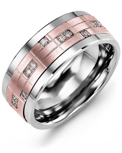 MKO GLD - Men&#39;s Puzzle Pattern Diamond Wedding Ring