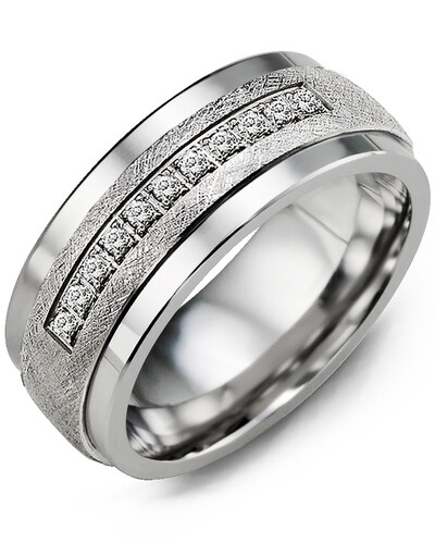 MKF - MOD Men&#39;s Brushed Diamond Wedding Band