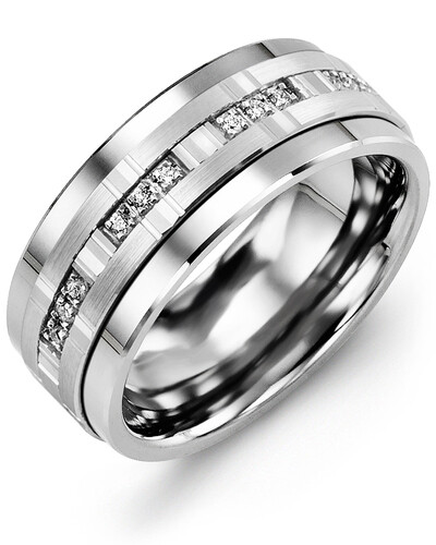 MJA - GLD Men&#39;s Trio Diamonds Wedding Band