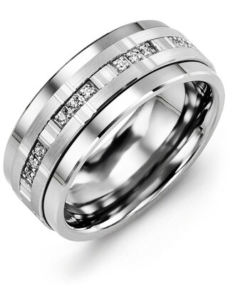 MJA - GLD Men&#39;s Trio Diamonds Wedding Band