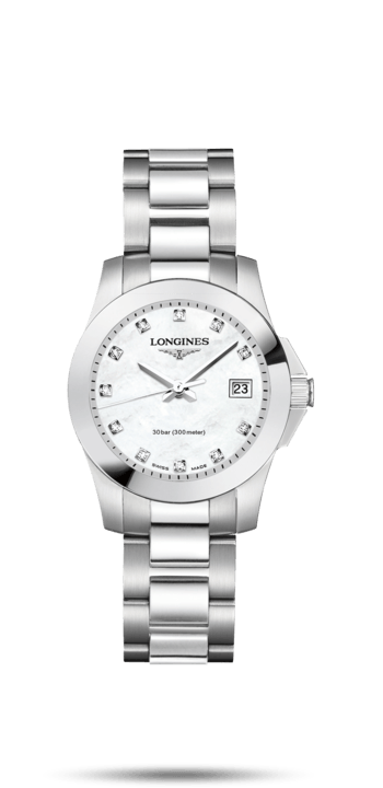 Conquest White Dial 30MM Quartz L33764876