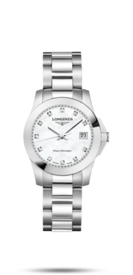 Conquest White Dial 30MM Quartz L33764876