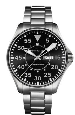 Khaki Aviation Black Dial 46MM  Day Date Automatic H64715135