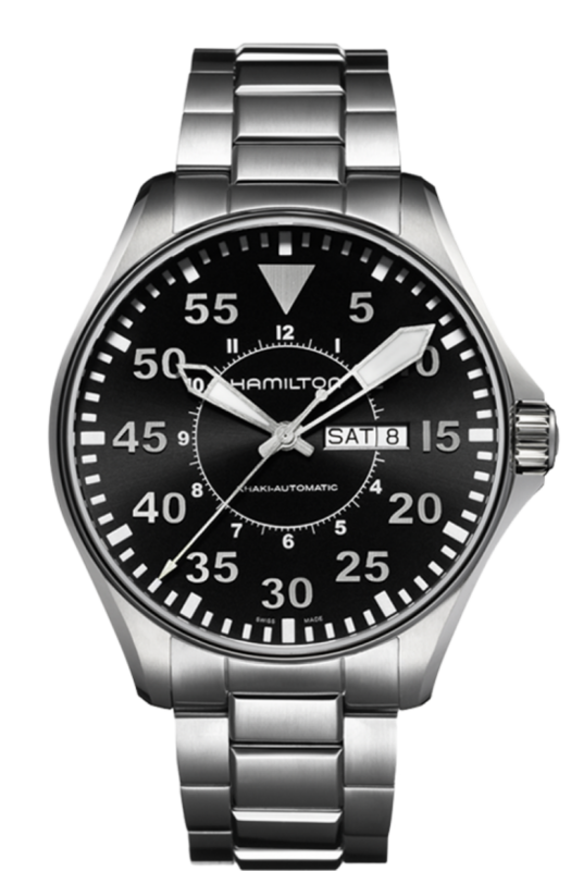 Khaki Aviation Black Dial 46MM  Day Date Automatic H64715135