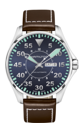 Khaki Aviation Blue Dial 46MM Day Date Automatic H64715545