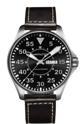 Khaki Aviation Black Dial 46MM Day Date Automatic H64715535