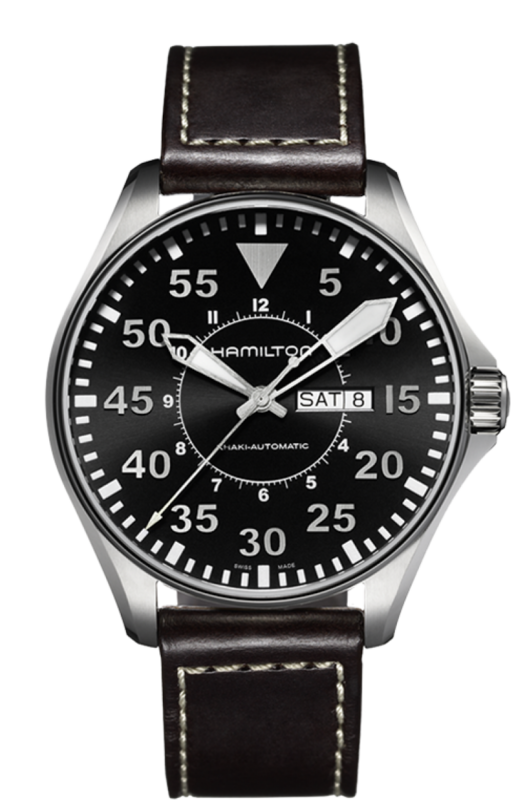 Khaki Aviation Black Dial 46MM Day Date Automatic H64715535