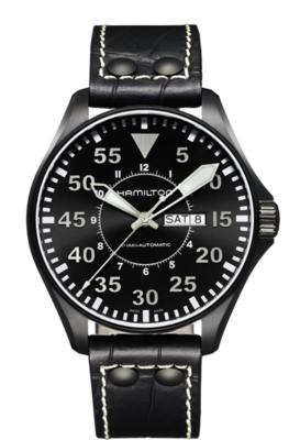 Khaki Aviation Black Dial 46MM Day Date Automatic H64785835