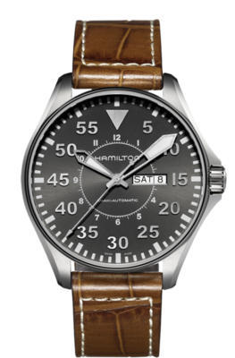Khaki Grey Dial 46MM Aviation Day Date Automatic H64715885