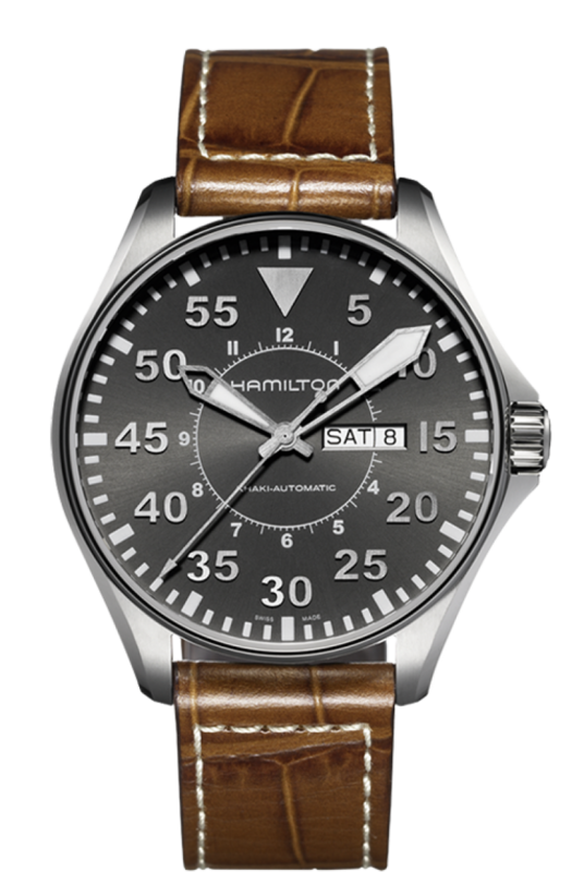 Khaki Grey Dial 46MM Aviation Day Date Automatic H64715885