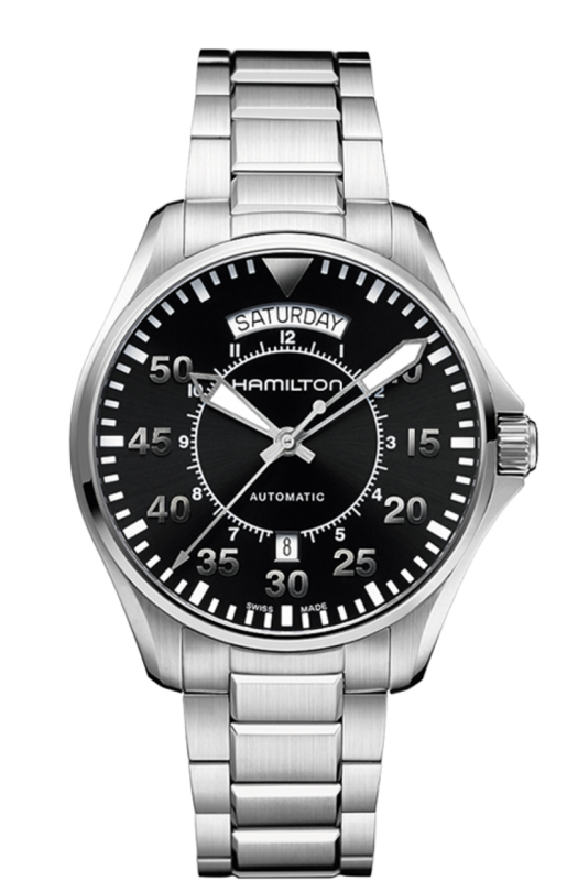 Khaki Aviation Black Dial 42MM Day Date Automatic H64615135