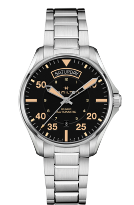 Khaki Aviation Black Dial 42MM Day Date Automatic H64645131