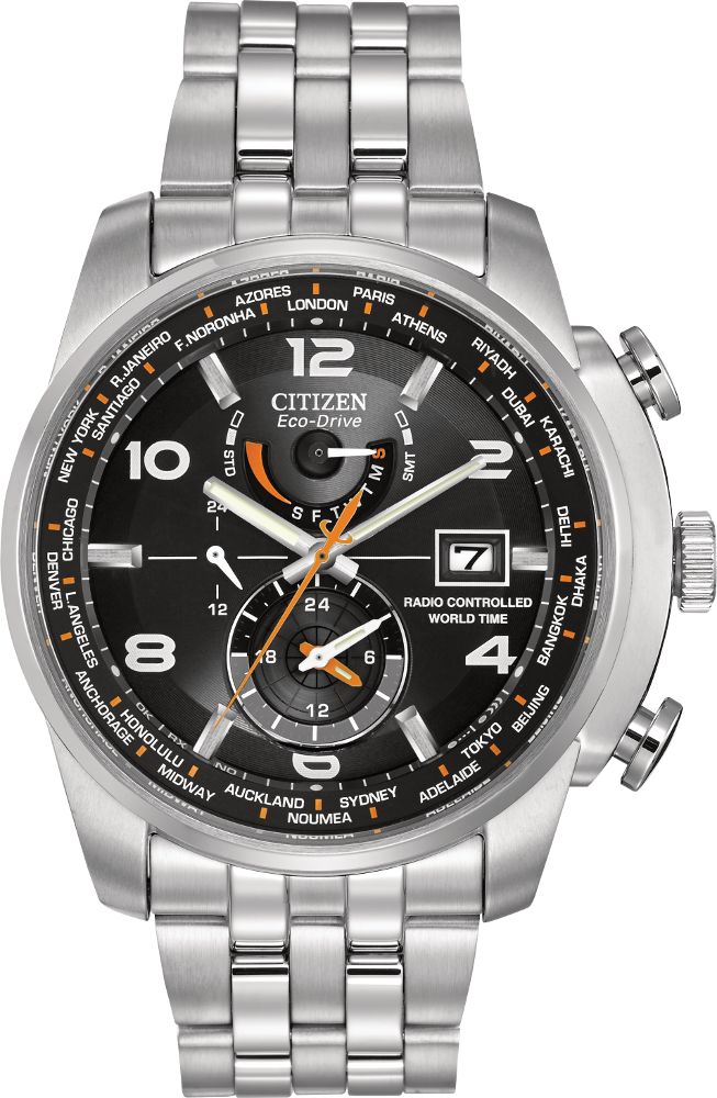 Citizen World Time A T Black Dial 43MM Eco Drive AT9010 52E