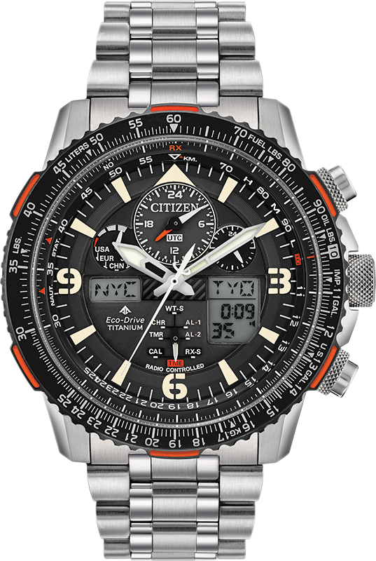 Promaster Skyhawk A-T Black Dial 45MM Eco-Drive JY8108-53E