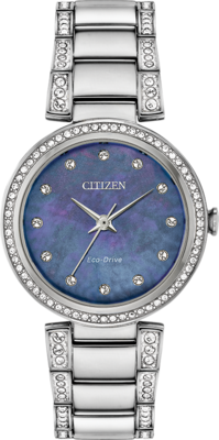 Silhouette Crystal Mother of Pearl Dial  28MM Eco-Drive EM0840-59N