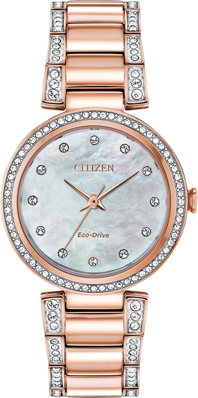 Silhouette Crystal Mother of Pearl Dial 28MM Eco-Drive EM0843-51D