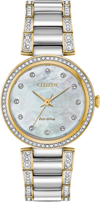 Silhouette Crystal Mother of Pearl Dial 28MM Eco-Drive EM0844-58D