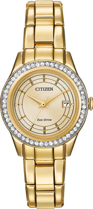 Silhouette Crystal Champagne Dial 28MM Eco-Drive FE1122-53P
