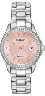 Silhouette Crystal Pink Dial 30MM Eco-Drive FE1140-86X