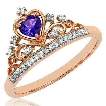Amethyst Crown Diamond Ring in 14KT Rose Gold Amethyst Crown Diamond Ring in 14KT Rose Gold